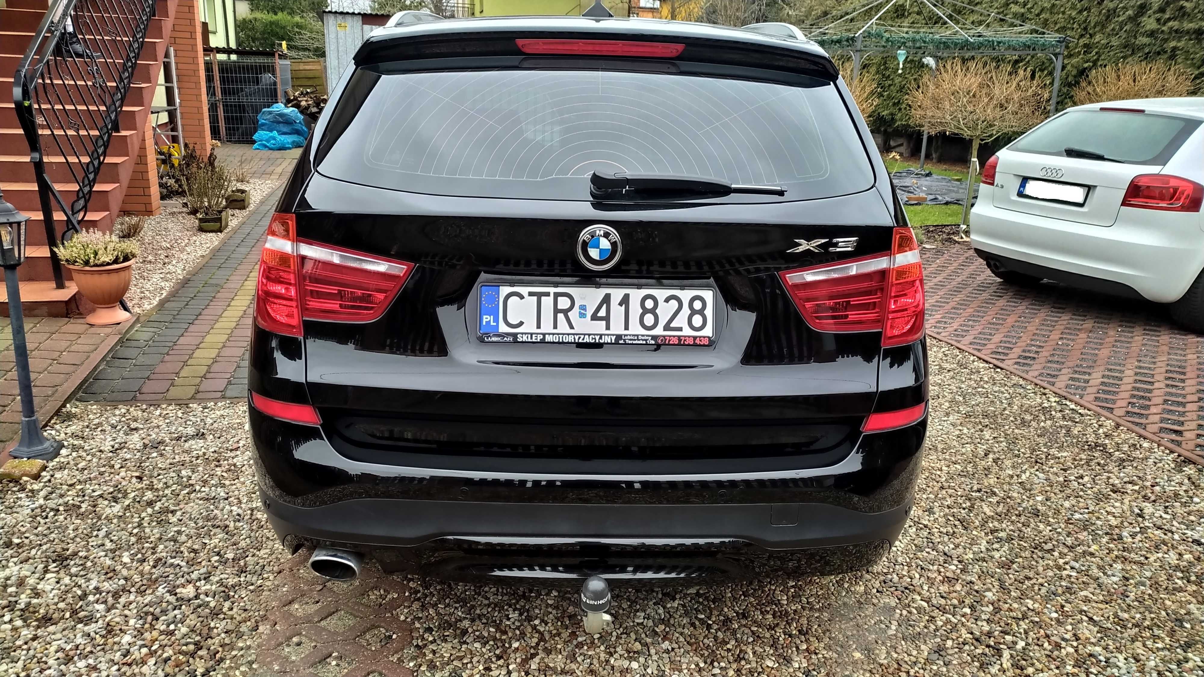 BMW X3 2017r Czarna Mały Przebieg 2.0D sDrive