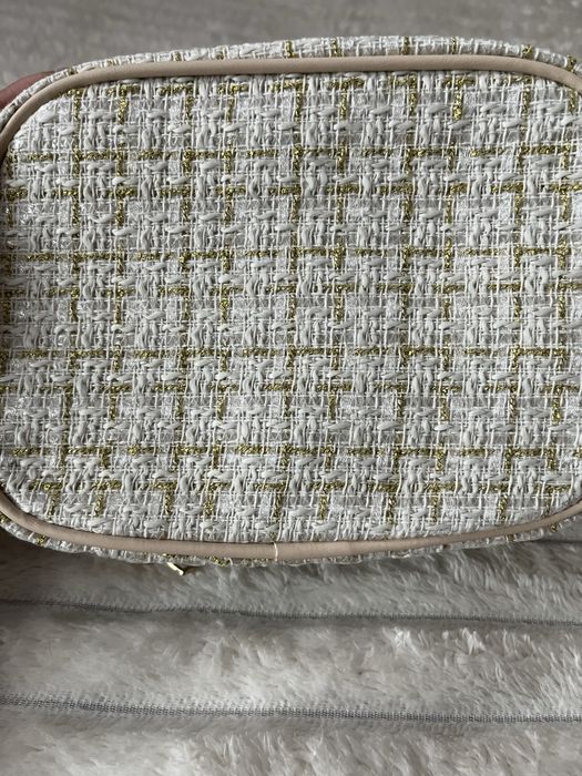 Kosmetyczka damska w kratę z przegrodami, NOWA