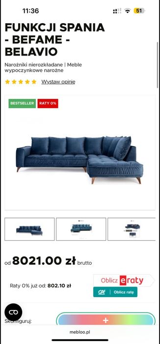 Narożnik sofa kanapa