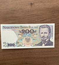 Banknot PRL 200zł 1988 rok NIE UŻYWANY EM 760,1001