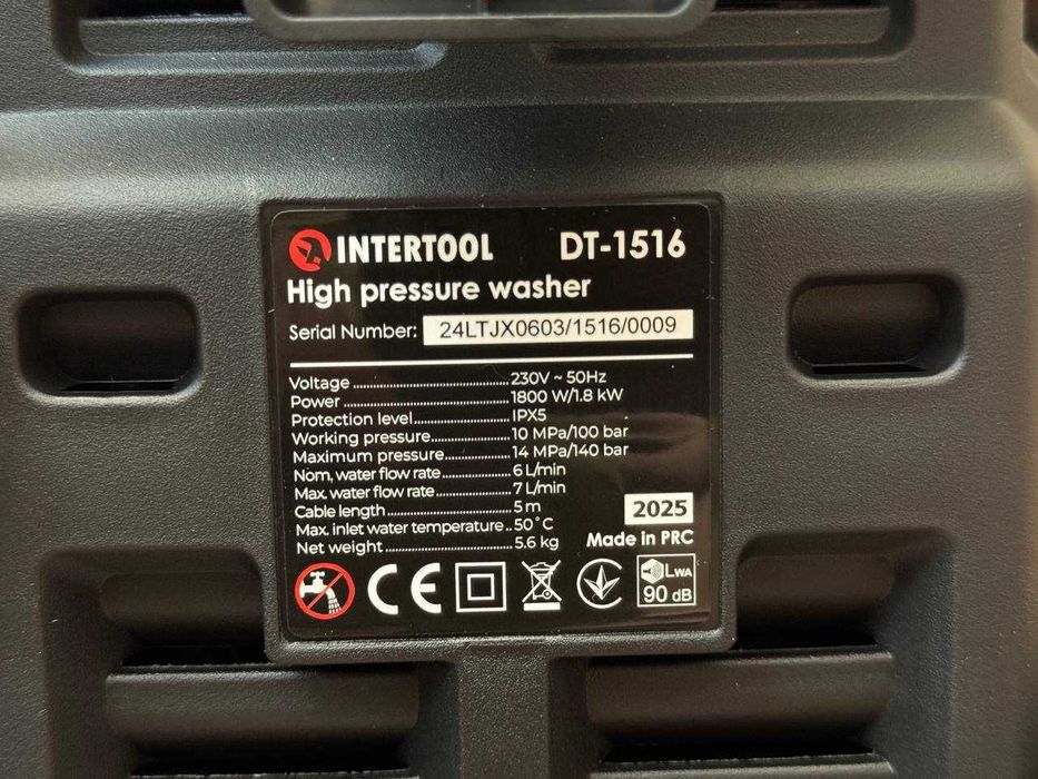 Мийка Високого тиску INTERTOOL Велика потужність, забір води з ємності