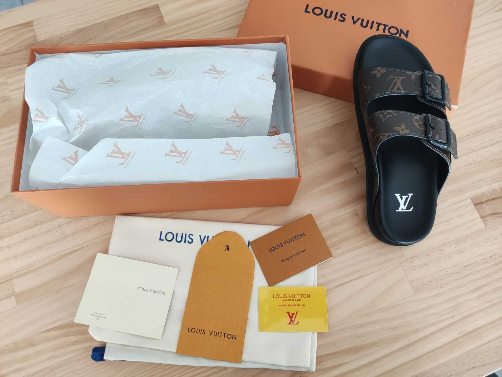 Louis Vuitton Buty, sandaly klapki, skora  od reki nowe