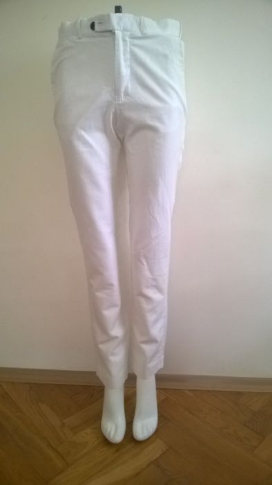 Spodnie męskie H&M, nowe, białe, fason: regular, rozmiar 44