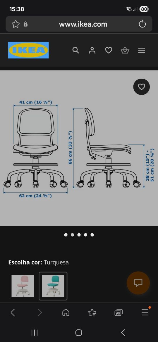 Cadeira criança Vimund Ikea