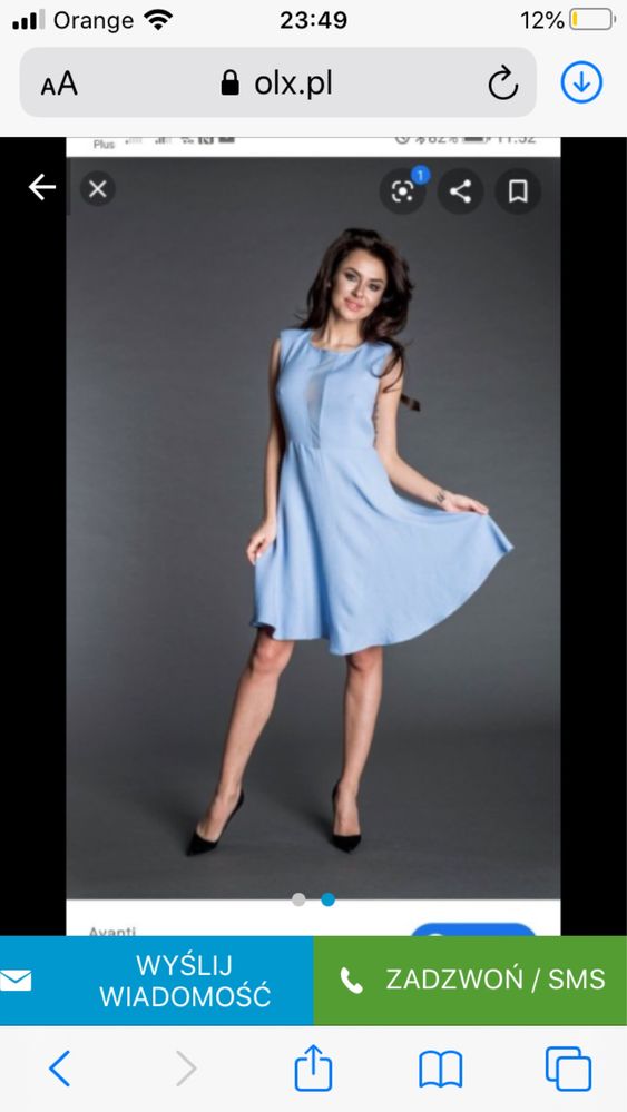 Sukienka Tiffi siwiec baby blue L