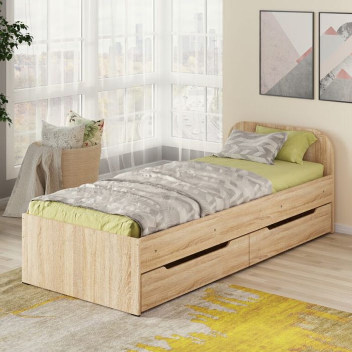 Кровать односпальная СОНЯ 80х190 с ящиками 3 варианта / 10 цветов