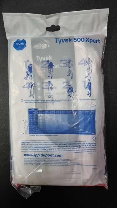 NOVO Fato descartável Tyvek 500 Xpert – Branco - L