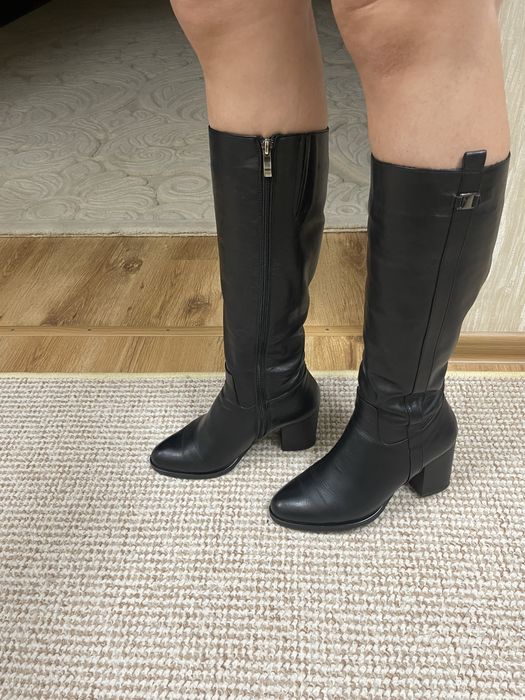 чоботи сапожки сапоги шкіряні зимові 39р