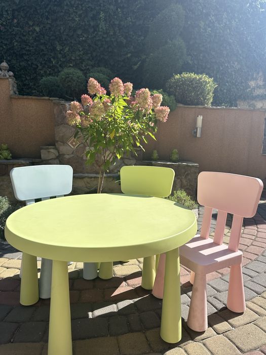 Дитячий стіл IKEA MAMMUT Стільці Маммут