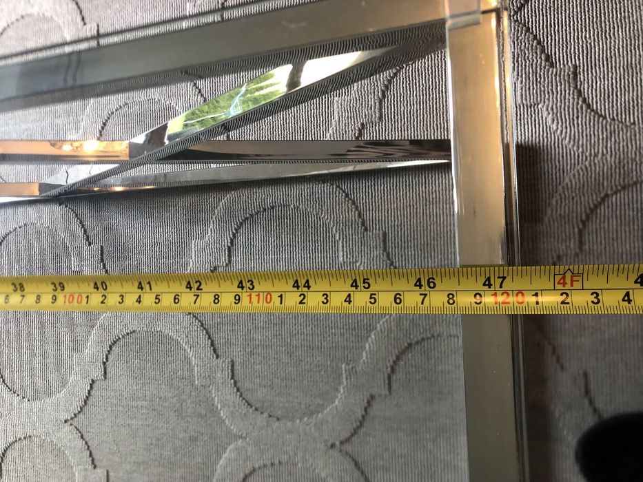 Stół ława stolik kawowy glamour stal srebny 120 cm x 60 cm szkło