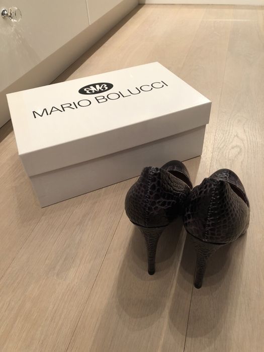 Nowe skórzane buty Mario Bolucci rozm. 37, obcas 11 cm.