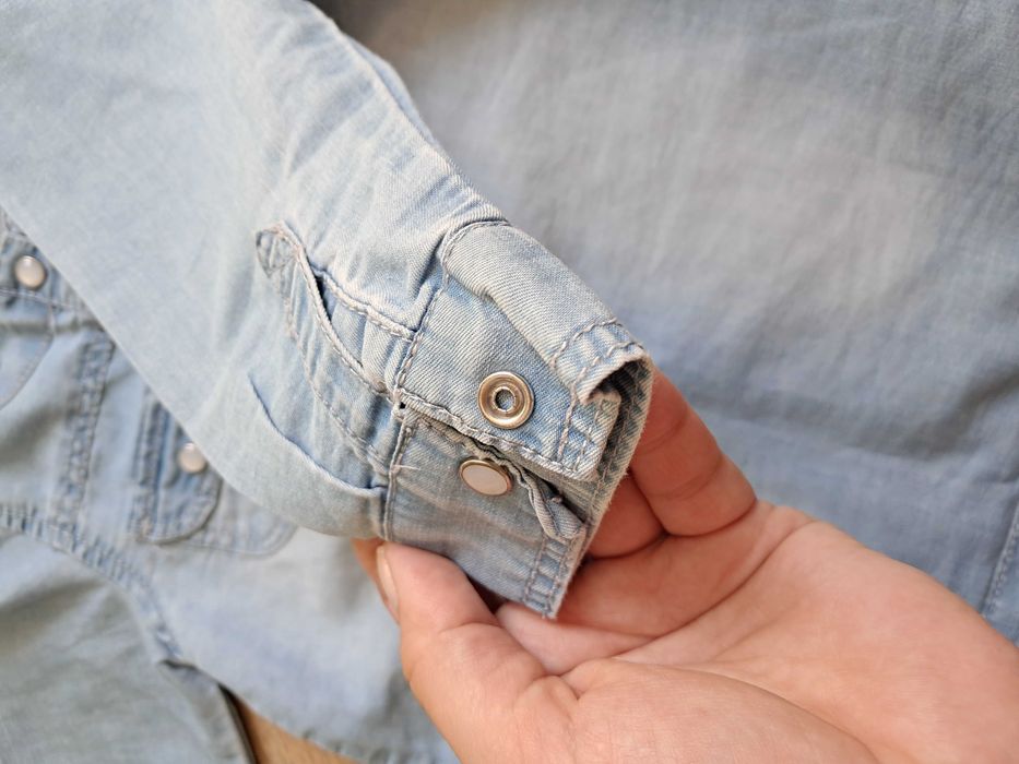 Koszula dżinsowa H&M niemowleca cienka dla dziewczynki-74/80