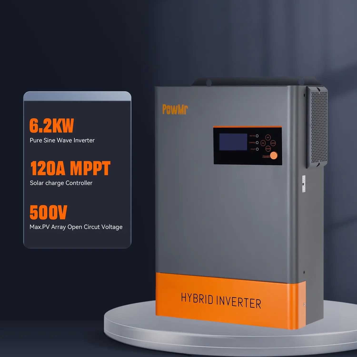 Гібридний Інвертор Сонячний POWMR 6200W LIP (ЛИП)- 48V / 380V / 3 фази