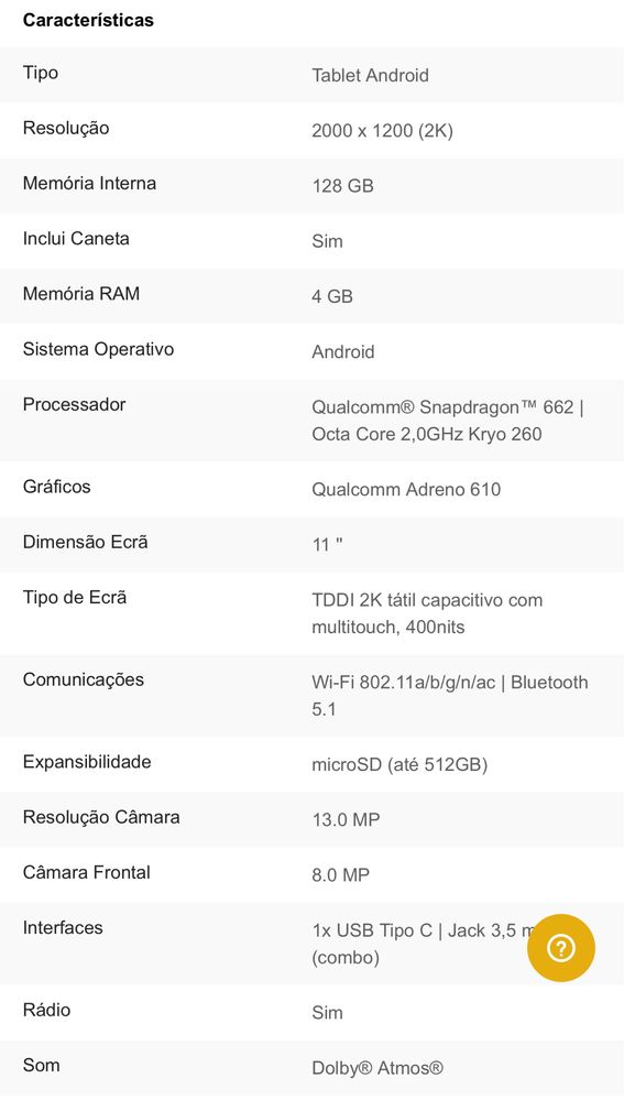 Tablet Lenovo com capa, teclado e caneta