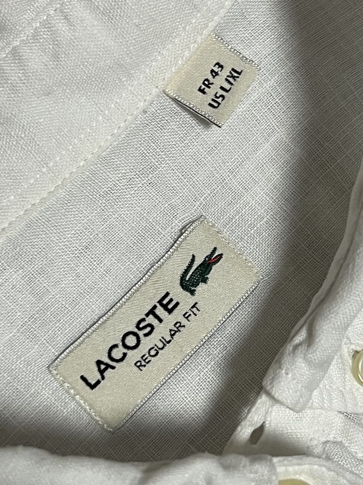 Лляна сорочка Lacoste (оригінал, 100% льон)
