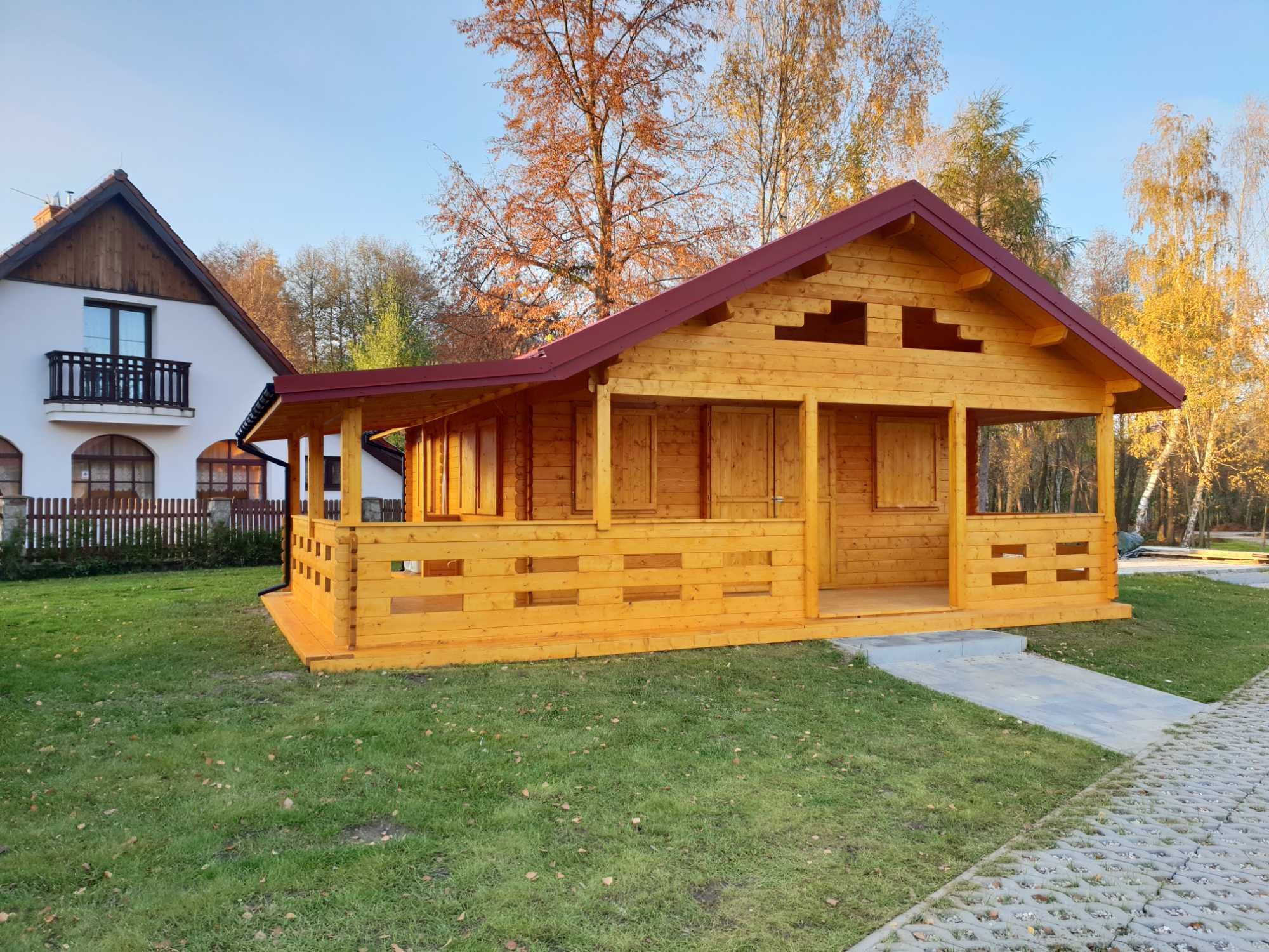 DREWNIANY Domek Letniskowy Całoroczny SARA 46 + 22 M2