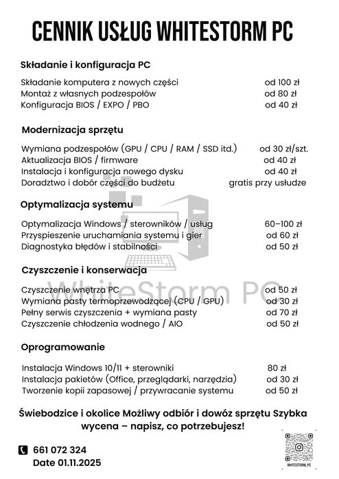 WhiteStorm PC — Serwis / modernizacje / składanie komputerów