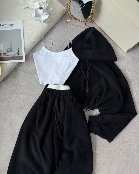 Женский зимний костюм из ФЛИСА 42-46 шоколад ТРОЙКА Турецкий флис S-L