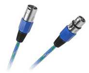 Kabel mikrofonowy XLR_XLR wtyk-gniazdo 3 metry bawełniany oplot