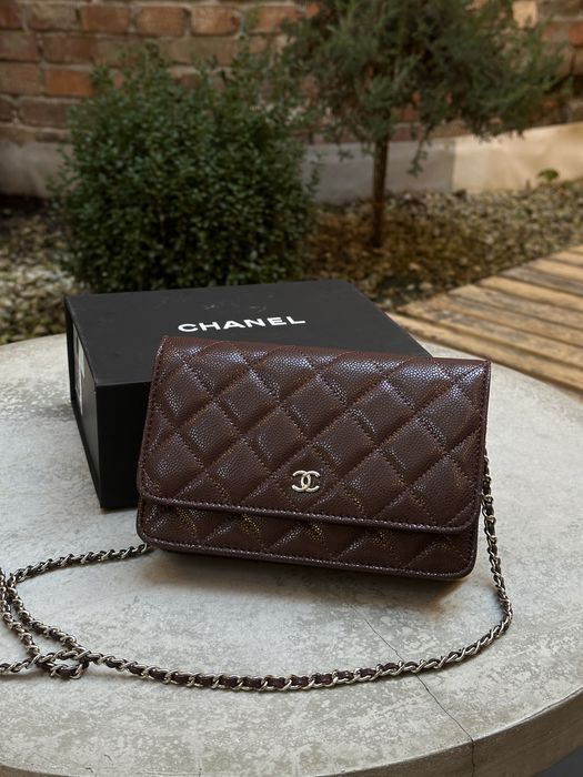 Сумка клатч Chanel Caviar Wallet on Chain WOC Шанель премиум