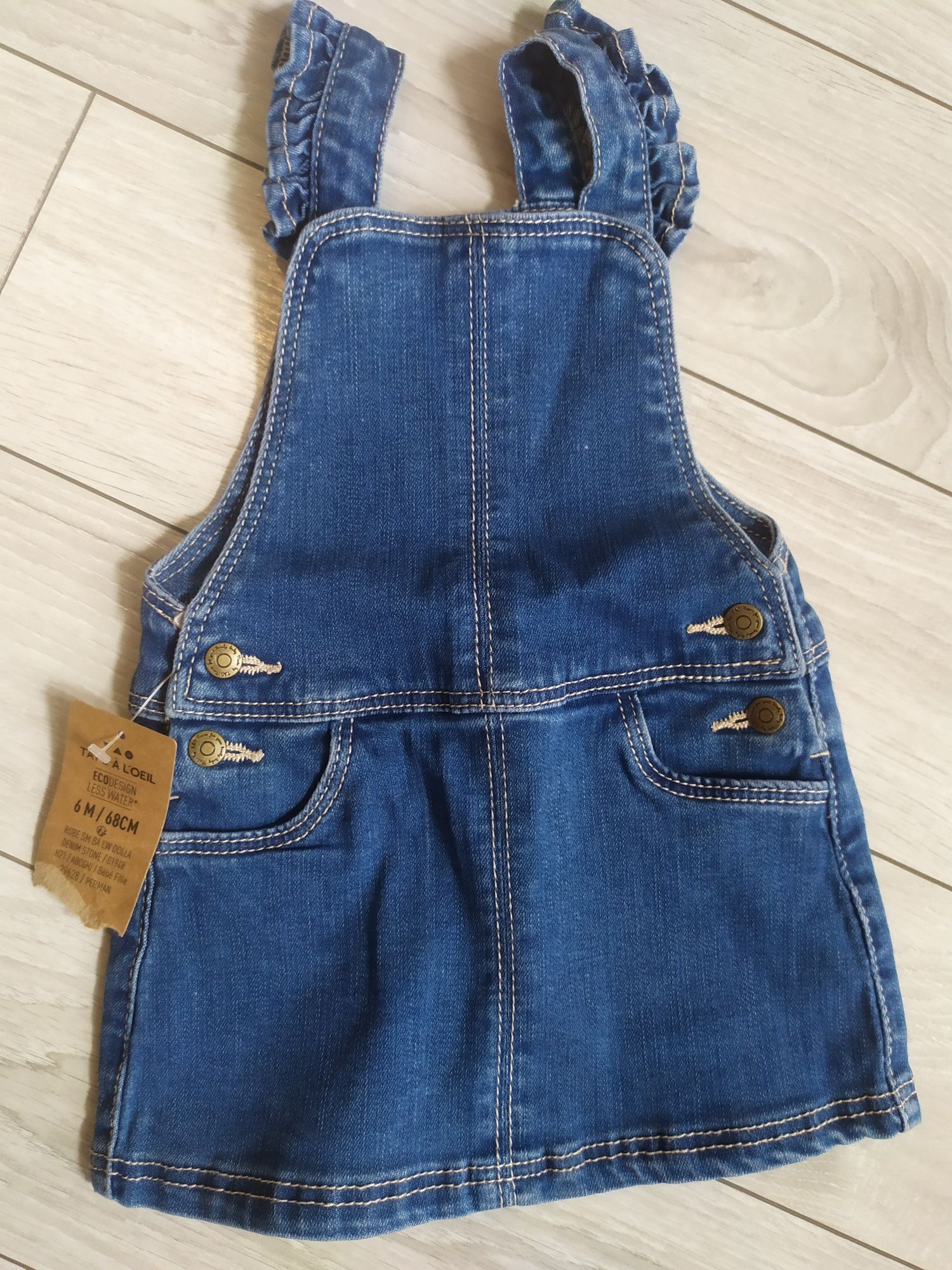 Ogrodniczka sukienka jeans 62/68 tape al oeil