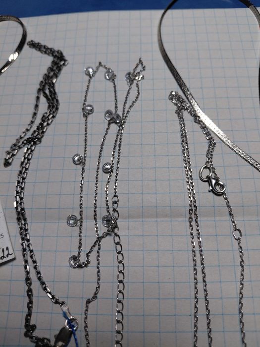 Цепочка колье срібло з фіанитами