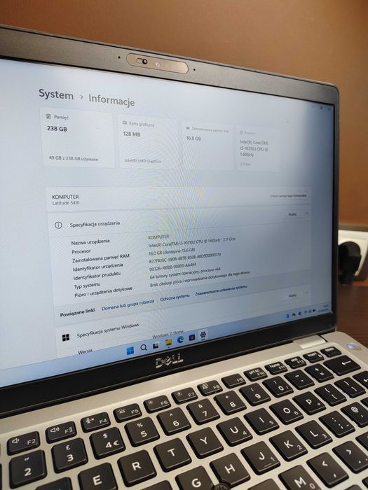 LAPTOP BIZNES | Dell Latitude 5410 | i5-10GEN | 16GB RAM | Win11