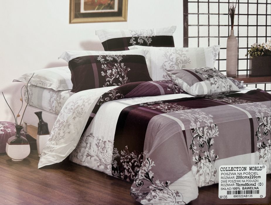 Pościel bawełniana Collection World M135 poszwa 200x220 + 70x80cm