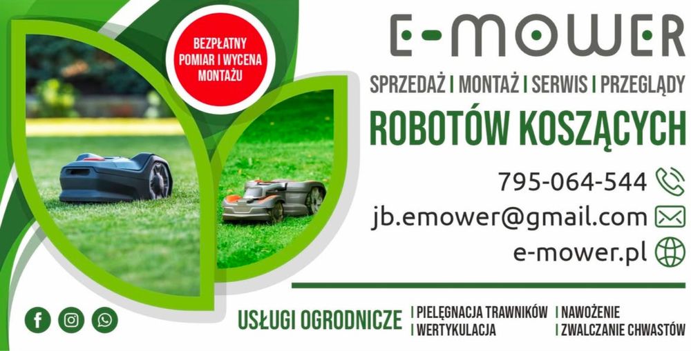 Serwis robot koszący Husqvarna Stalco Cedrus Gardena Worx montaż kabli