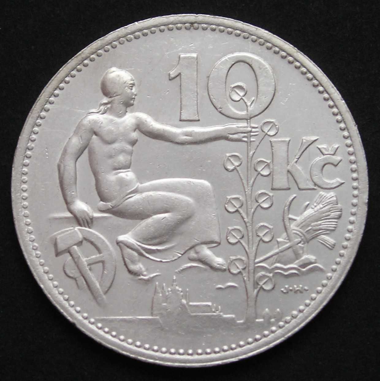 Czechosłowacja 10 koron 1932 - srebro
