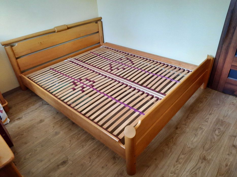 Łóżko sypialniane OLAF STOLPRODEX 160x200 Z DREWNA LITEGO ze stelażem