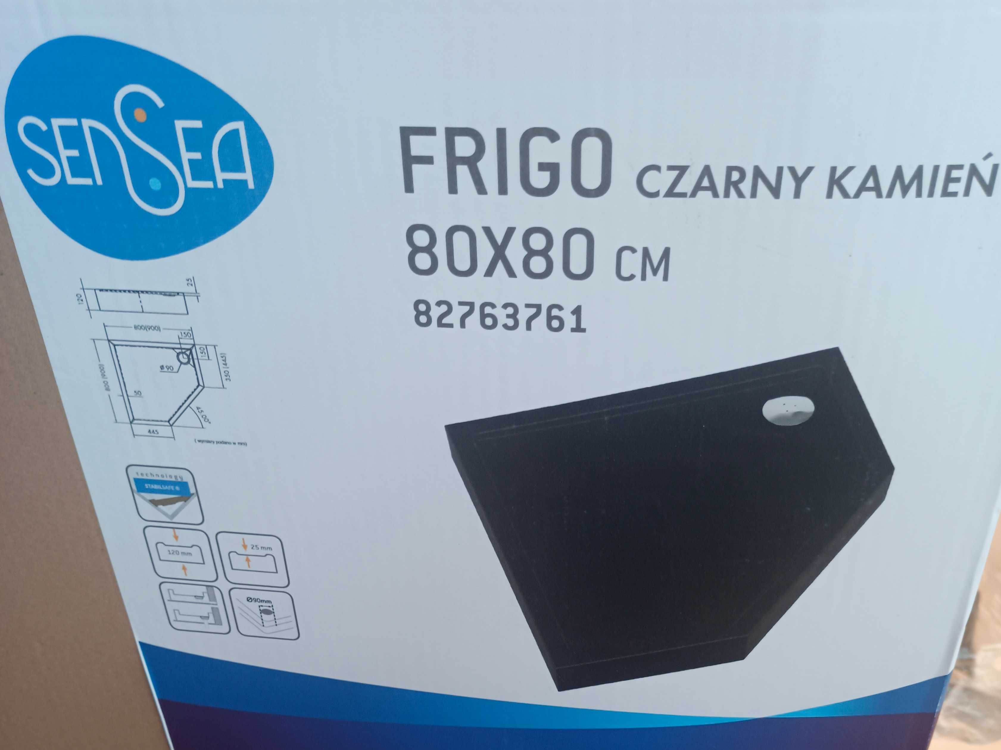 Brodzik prysznicowy czarny Frigo 80x80 Sensea