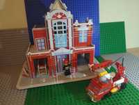 Remiza Strażacka model wóz strażacki z klocków i figurka Straż Pożarna