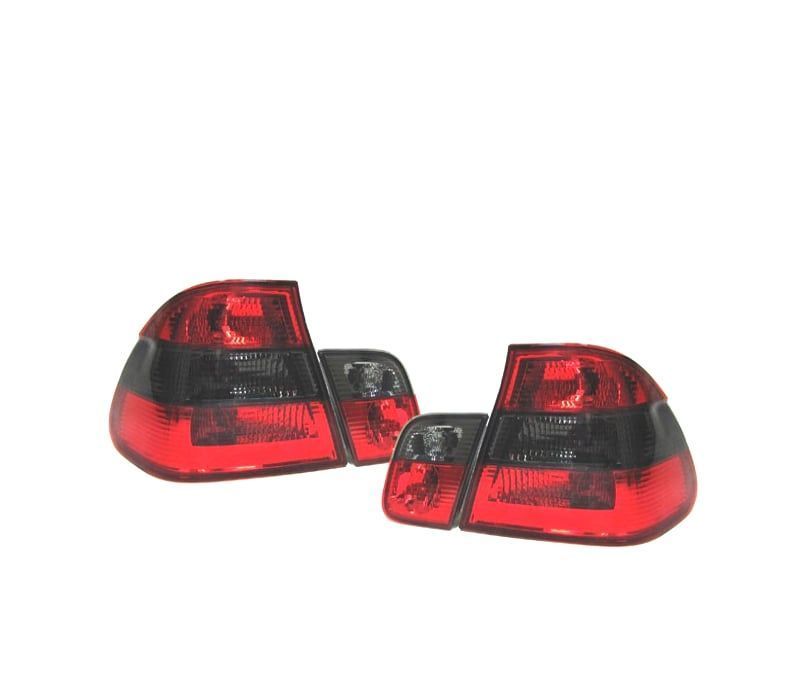 FAROLINS TRASEIROS BMW E46 98-01 VERMELHO PRETO
