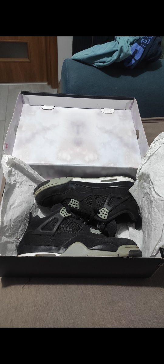 Air Jordan 4 Black Canvas Black White Nike Buty