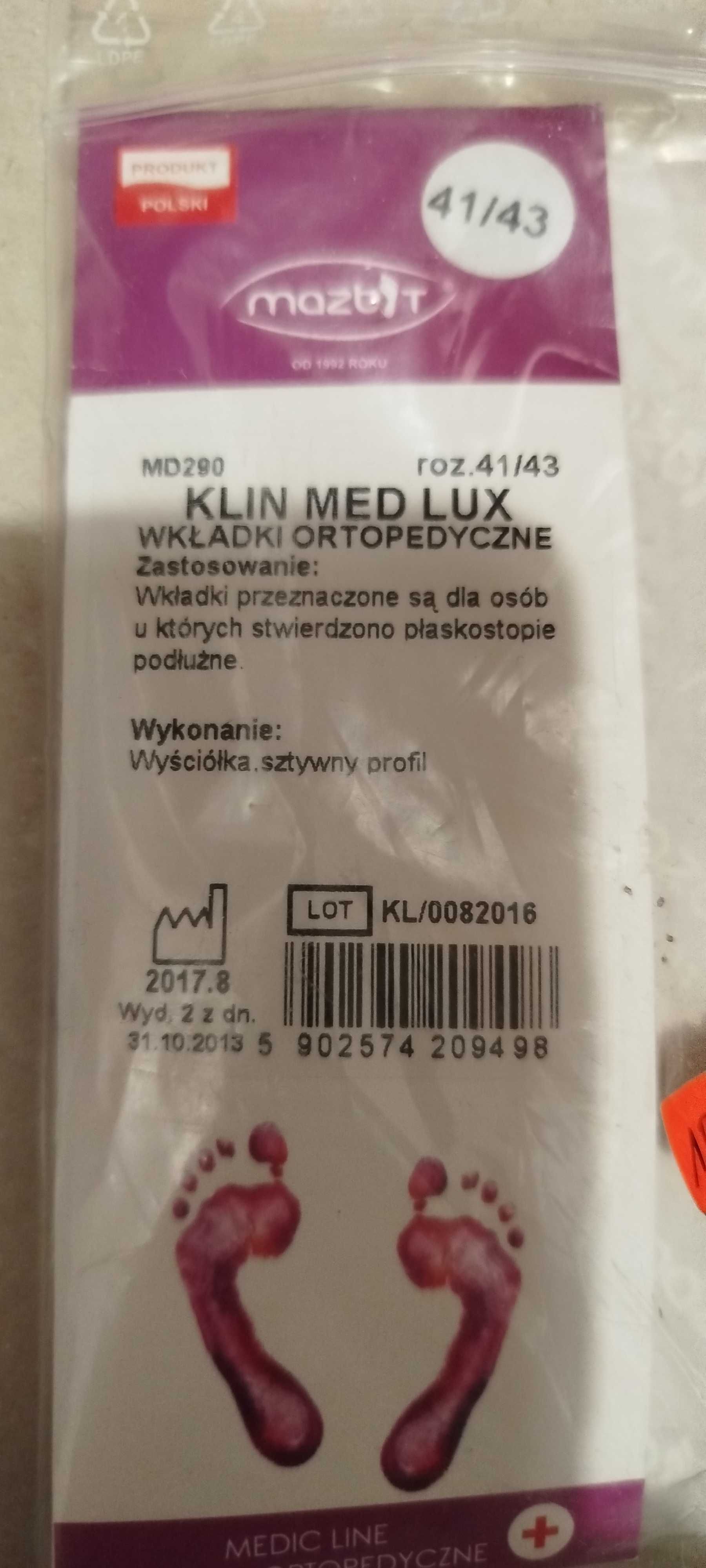 Wkładki ortopedyczne PODPARCIE ŁUKU stopy  r. 41 - 43