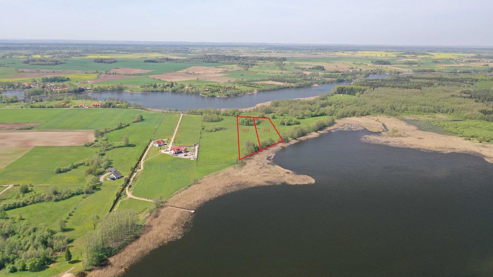 Krzywe, gm. Prostki Działka z linią brzegową Jeziora Stackiego