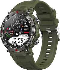 smartwatch military, męski khaki