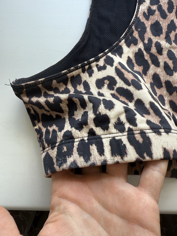 Ganni leopard sports top, size S, леопардовий топ