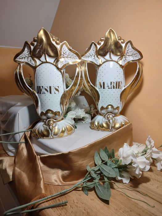 Para dużych wazonów Vieux Paris porcelana