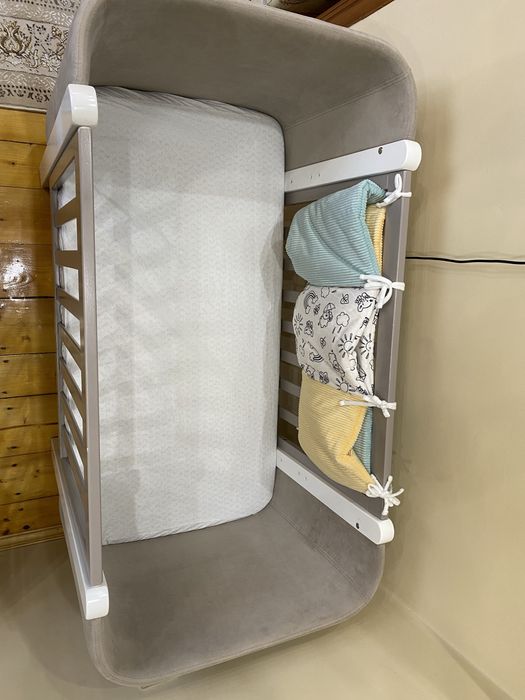 Дитяче ліжечко/ліжко верес монако біле/капучино