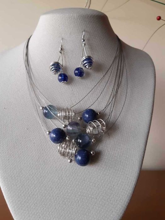 naszyjnik z kolczykami  opal