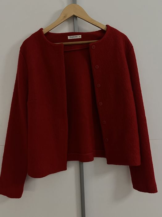 Жакет красный , размер S , 100% шерсть