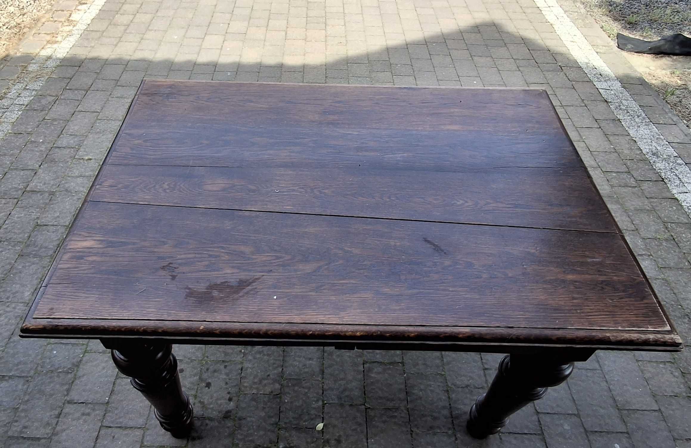 Stary klasyczny dębowy stół (antyk/vintage)