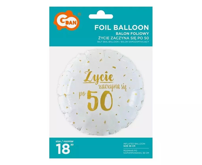 Balon foliowy Życie zaczyna się po 50. Godan