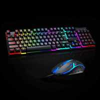 Игровая клавиатура с RGB подсветкой PREMIUM и геймерской мышкой