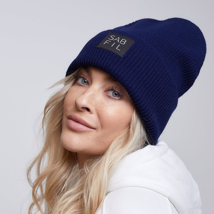 Polska Czapka Zimowa Beanie Navy Granat Ciepła Na Zimę Granatowa