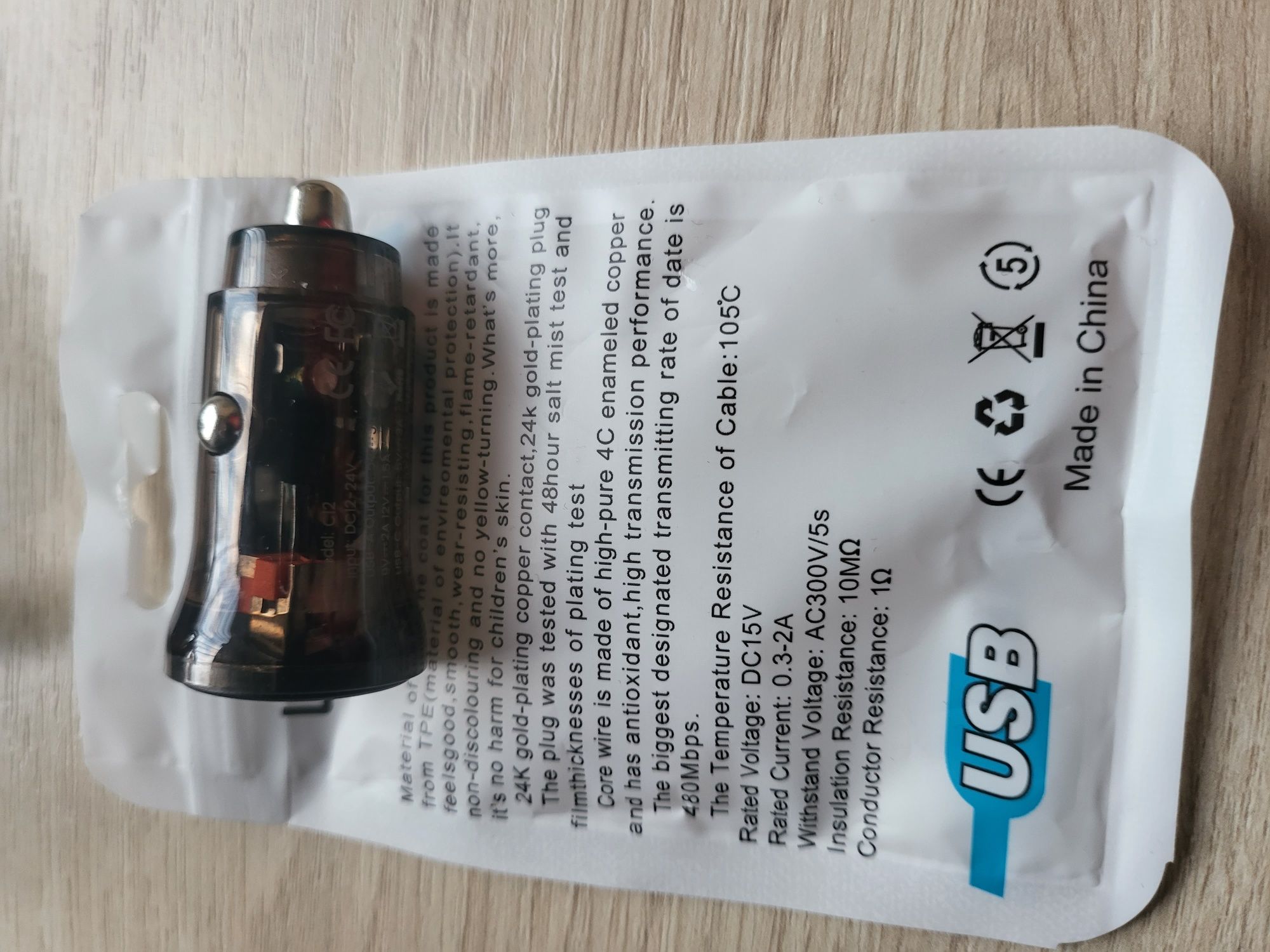 Ładowarka telefonu USB-C samochodowa USBC 2xusb dual mocna mała