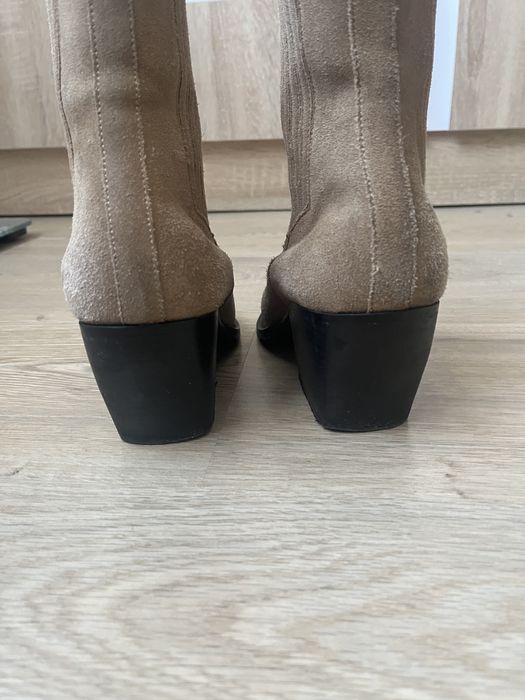 Козаки бежеві, натуральна замша