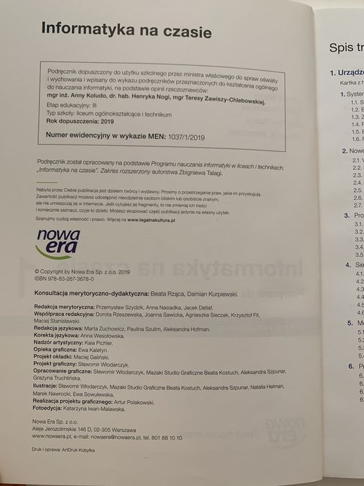 Informatyka na czasie 1. Zakres rozszerzony.